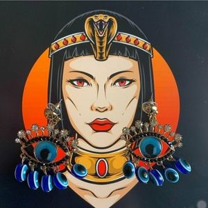 Halloween Fashion diamond vintage eye earrings